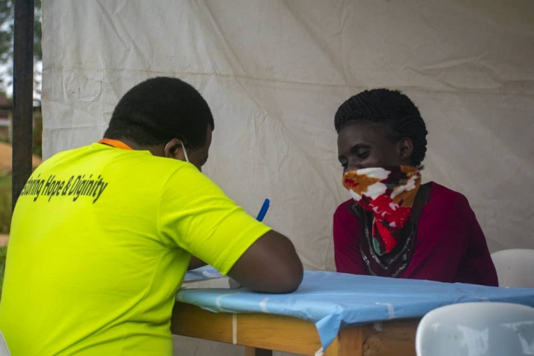 Community health outreach at Kitetika-Mbazzi — registration and consultation, Held at Heart Uganda, Wakiso District.